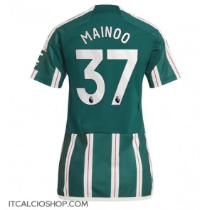 Manchester United Kobbie Mainoo #37 Seconda Maglia Femmina 2023-24 Manica Corta